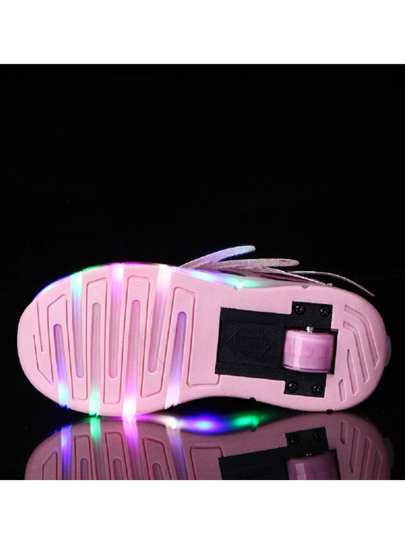Kid Roller Skates Shoes Shoes with Wheels LED Light Color Shoes Shiny Roller Skates Skate Shoes Kids Gifts Boys Girls