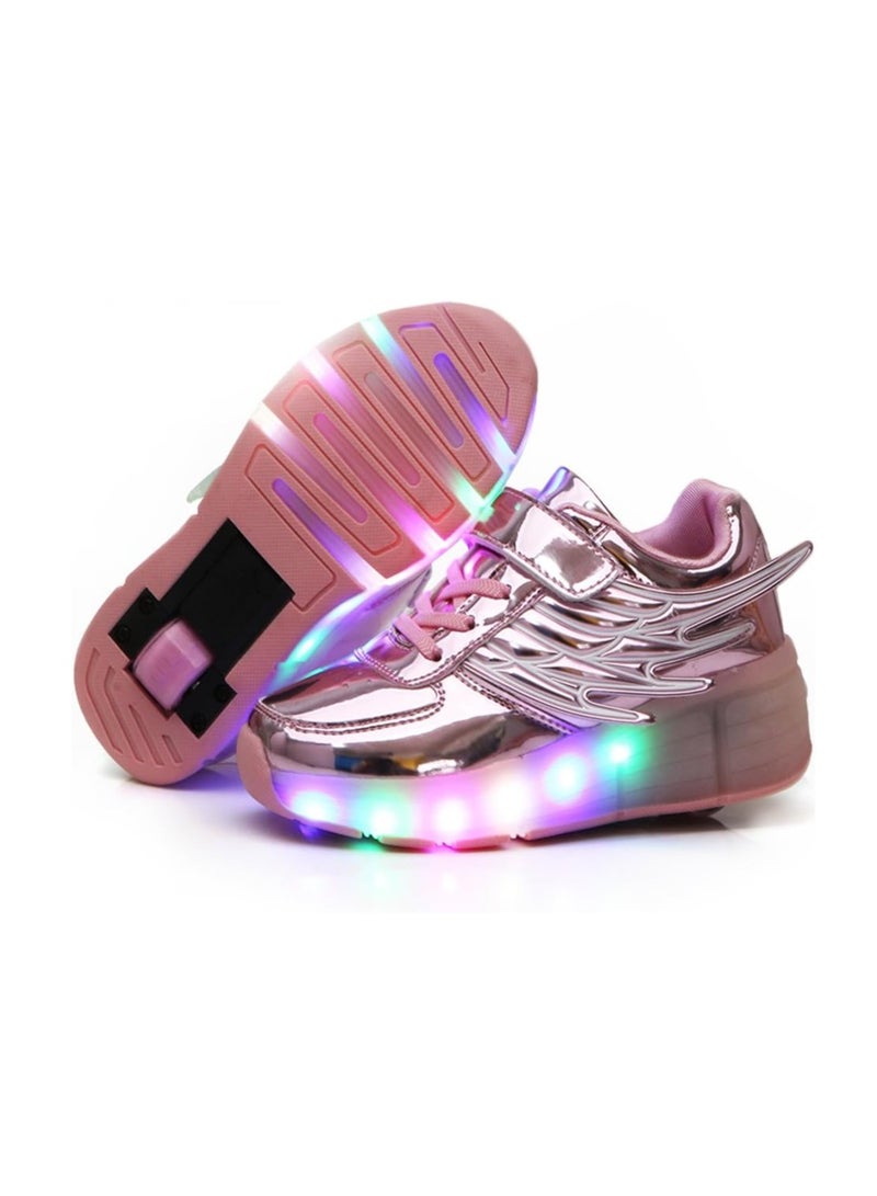 Kid Roller Skates Shoes Shoes with Wheels LED Light Color Shoes Shiny Roller Skates Skate Shoes Kids Gifts Boys Girls