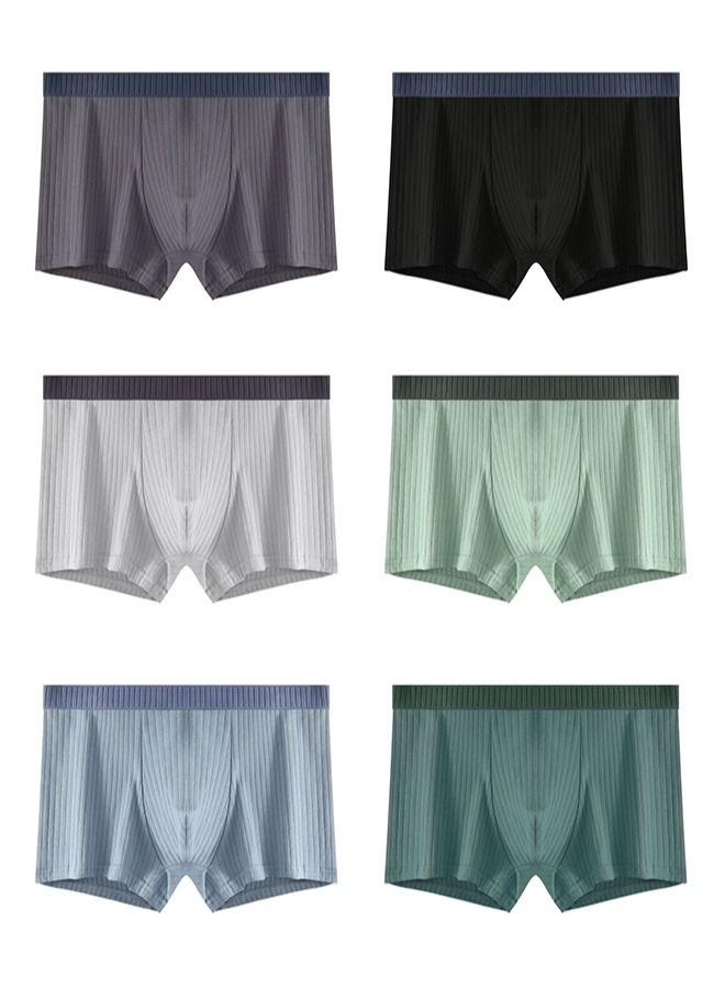 Zeemey 6 Pack Men’s Sort Boxer Briefs & Trunks,Breathable Stretch Cotton Moisture-Wicking Underwear,Modern Fit Low Rise