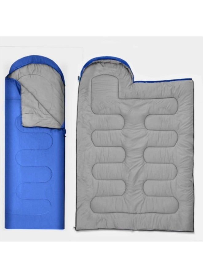 Sleeping Bags Camping with Compression Sack, Ultralight Backpacking Sleeping Bags with Zipper, Suitable for Warm & Cold Weather for Hiking, Traveling, Outdoor Adventure Blue
