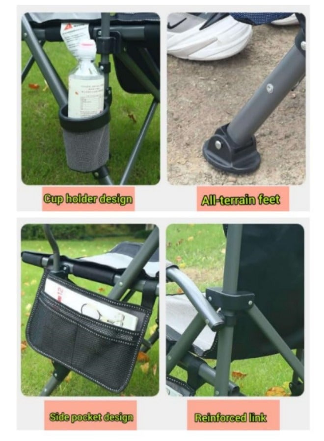 Portable Folding Camping Chair with Carrying Bag Ultralight Foldable Camping Beach Chairs Folding Lawn Chairs Blue