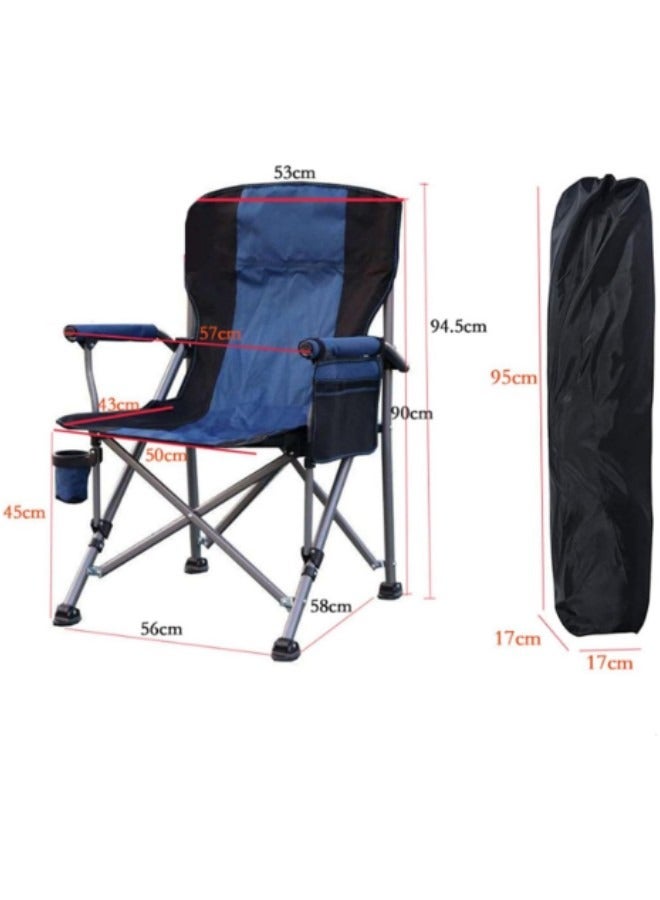 Portable Folding Camping Chair with Carrying Bag Ultralight Foldable Camping Beach Chairs Folding Lawn Chairs Blue