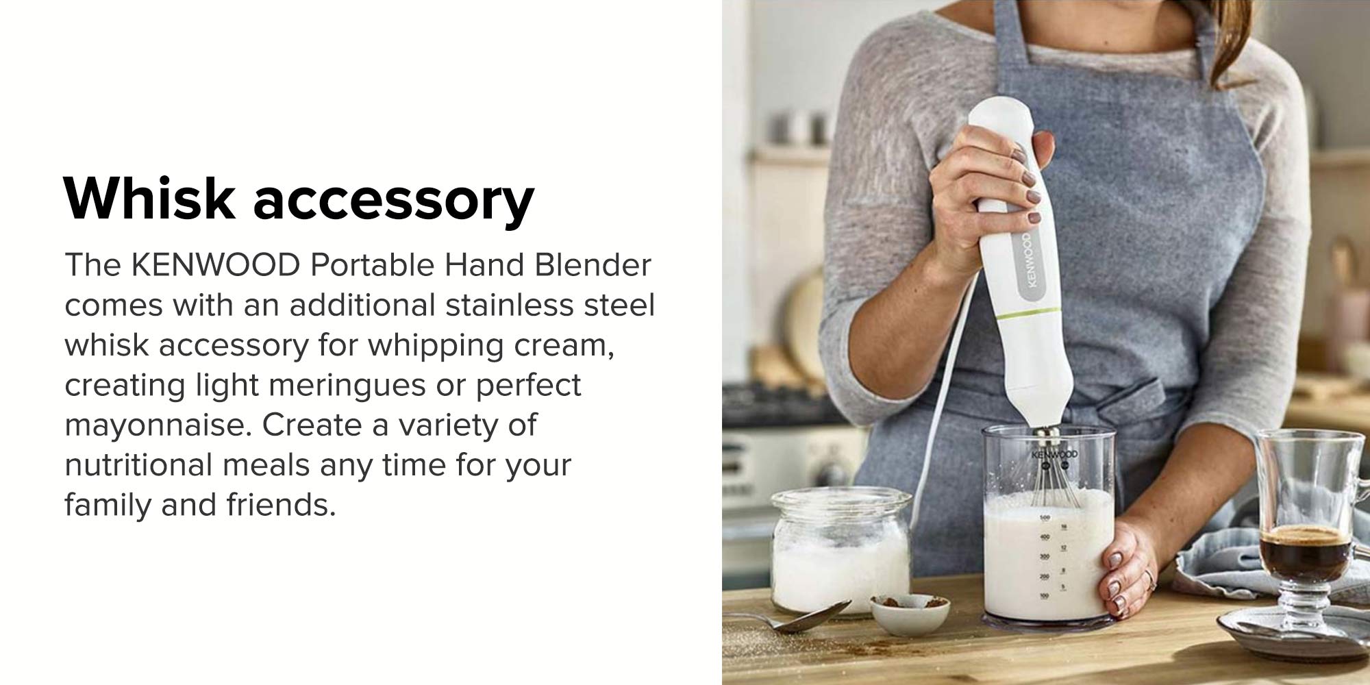 Portable Hand Blender HDP109WG Silver/Clear/White