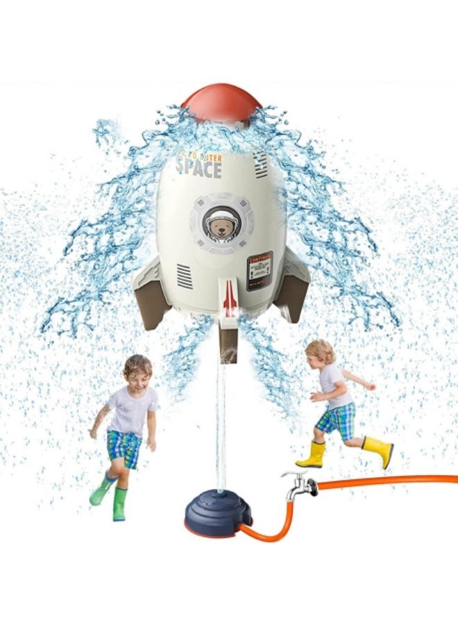 Rocket Water Toys for Kids Sprinkler, Outdoor Summer Rocket Water Sprinklers Toys, Pump Spray Lawn Game Toys