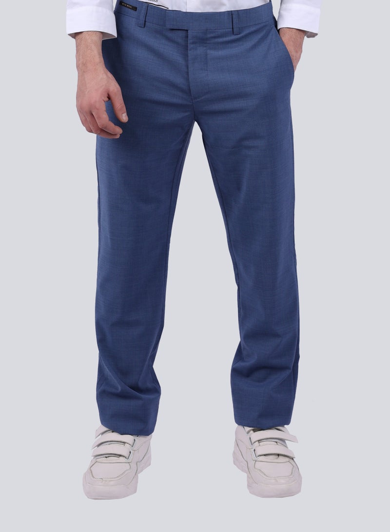 Plain Casual Business Regular Fit Pant in Blue