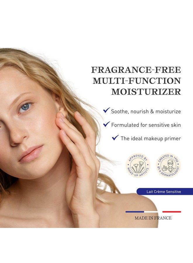 LaitCrème Sensitive (98% Ingredients Of Natural Origin) Face Cream & Makeup Primer  Daily Face Moisturizers For Sensitive Skin 3.4 Fl. Oz