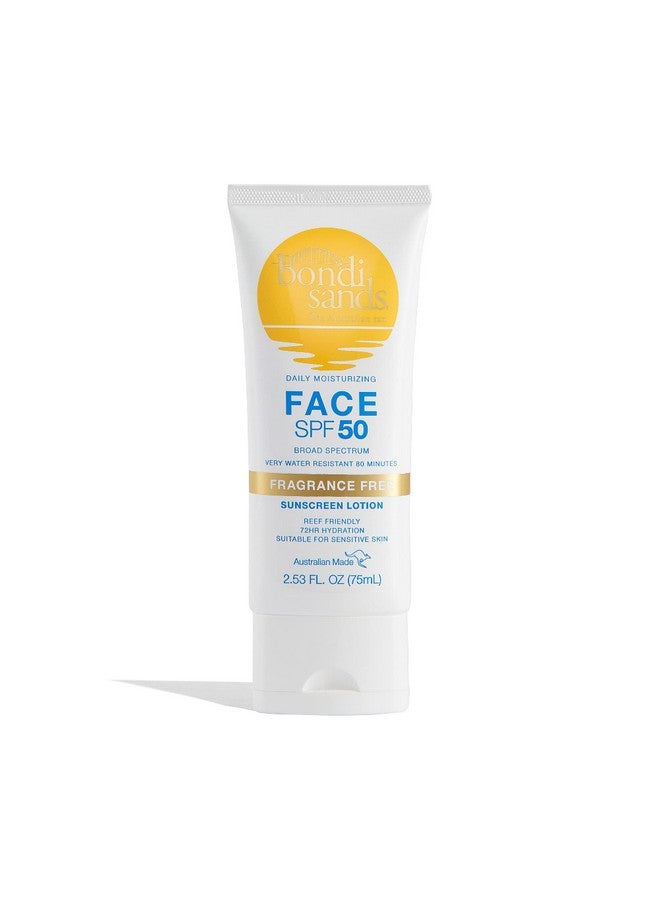 Fragrance Free Daily Sunscreen Face Lotion Spf 50 Hydrating Uva + Uvb Protection Nongreasy Gentle Water Resistant 2.53 Oz75 Ml