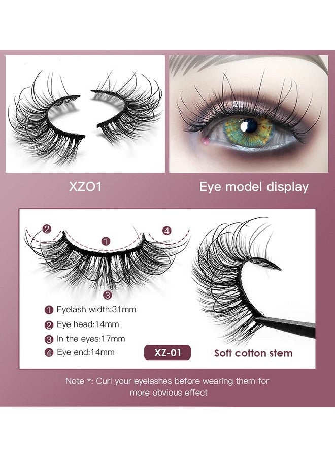 New 10Pairs Mink Eyelashes 100% Handmade 3D Mink Lashes Full Strip Lashes Soft False Eyelashes Makeup Lashes (Xz07)