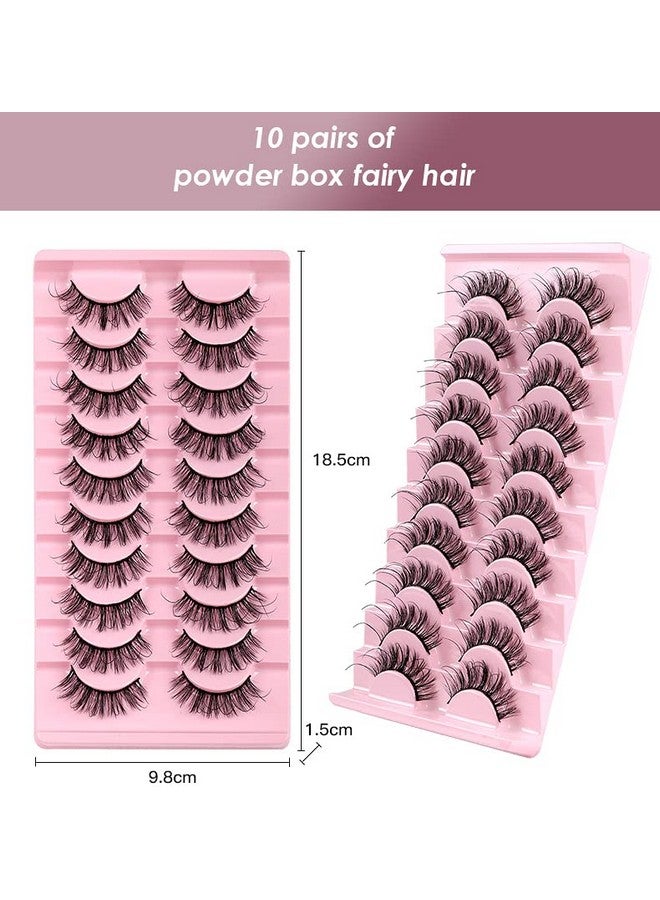 New 10Pairs Mink Eyelashes 100% Handmade 3D Mink Lashes Full Strip Lashes Soft False Eyelashes Makeup Lashes (Xz07)