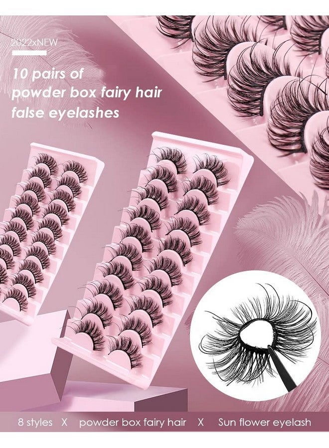 New 10Pairs Mink Eyelashes 100% Handmade 3D Mink Lashes Full Strip Lashes Soft False Eyelashes Makeup Lashes (Xz07)