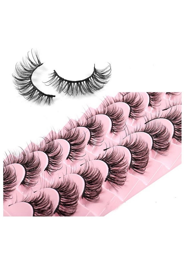 New 10Pairs Mink Eyelashes 100% Handmade 3D Mink Lashes Full Strip Lashes Soft False Eyelashes Makeup Lashes (Xz07)