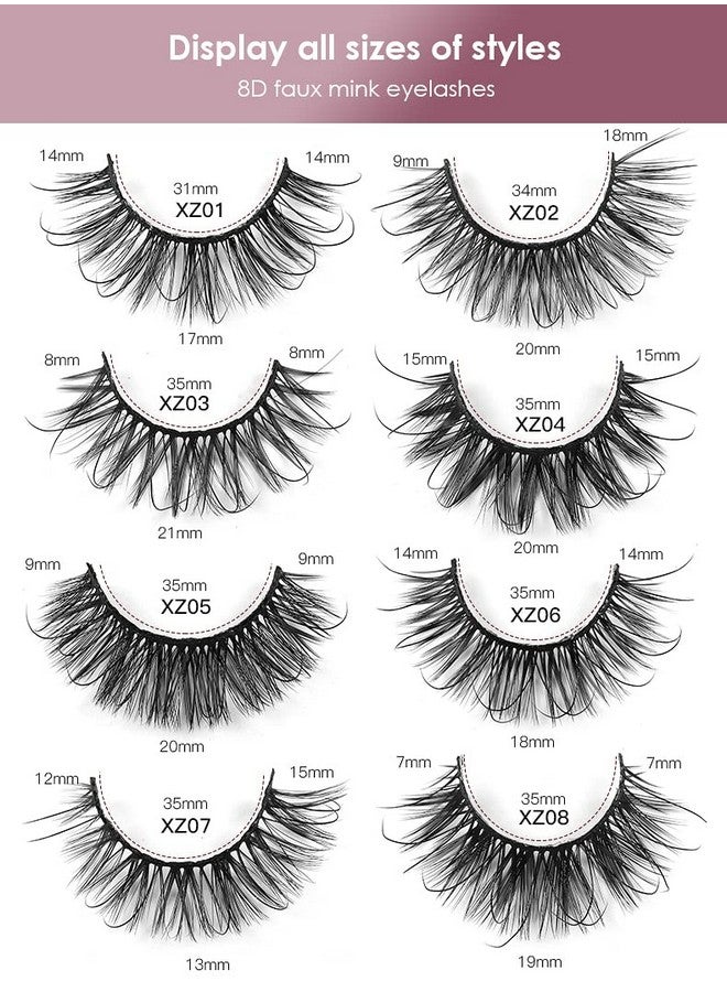 New 10Pairs Mink Eyelashes 100% Handmade 3D Mink Lashes Full Strip Lashes Soft False Eyelashes Makeup Lashes (Xz07)