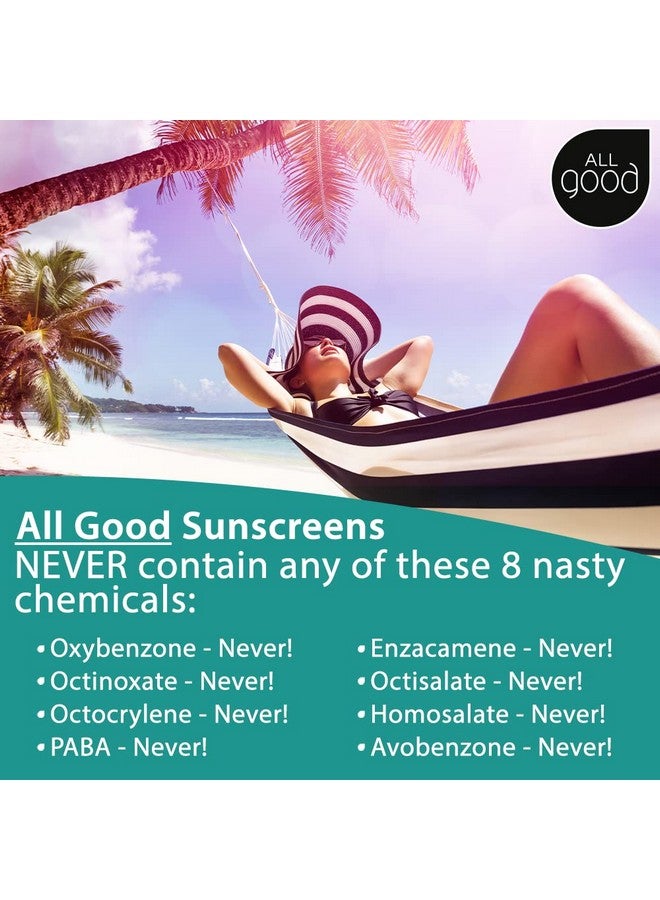 All Good Sport Face & Body Sunscreen Uvauvb Broad Spectrum Water Resistant Coral Reef Friendly (2) 30 Spf Sunscreen Sprays & (2) 50 Spf Butter Sticks