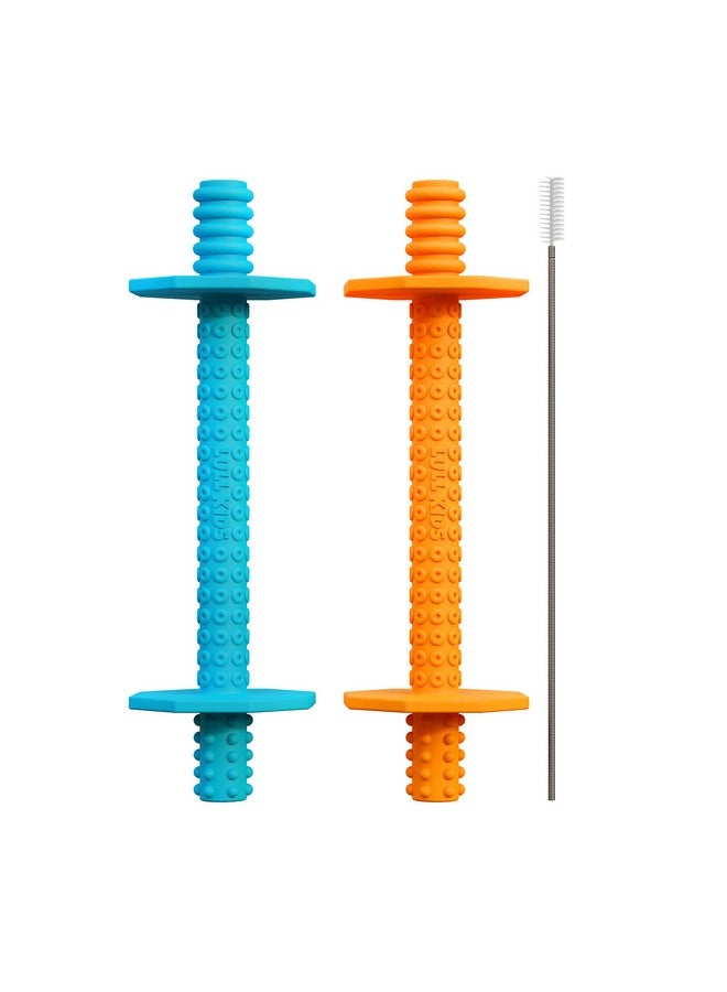 Hollow Teething Tubes Baby Teething Toys For Babies 06 Months Teething Toys For Babies 612 Months Baby Teether Teething Straws Teething Sticks (Blueorange)