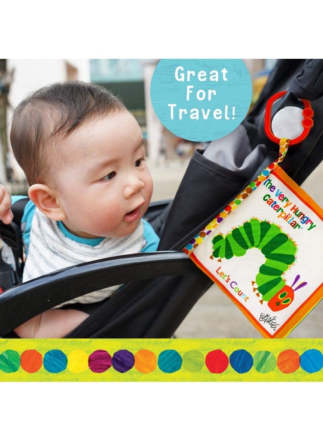 Let'S Count Soft Book World Of Eric Carle The Very Hungry Caterpillar Baby On The Go Clip Teething Crinkle Soft Sensory Book For Babies 5.25X5.25 Inch