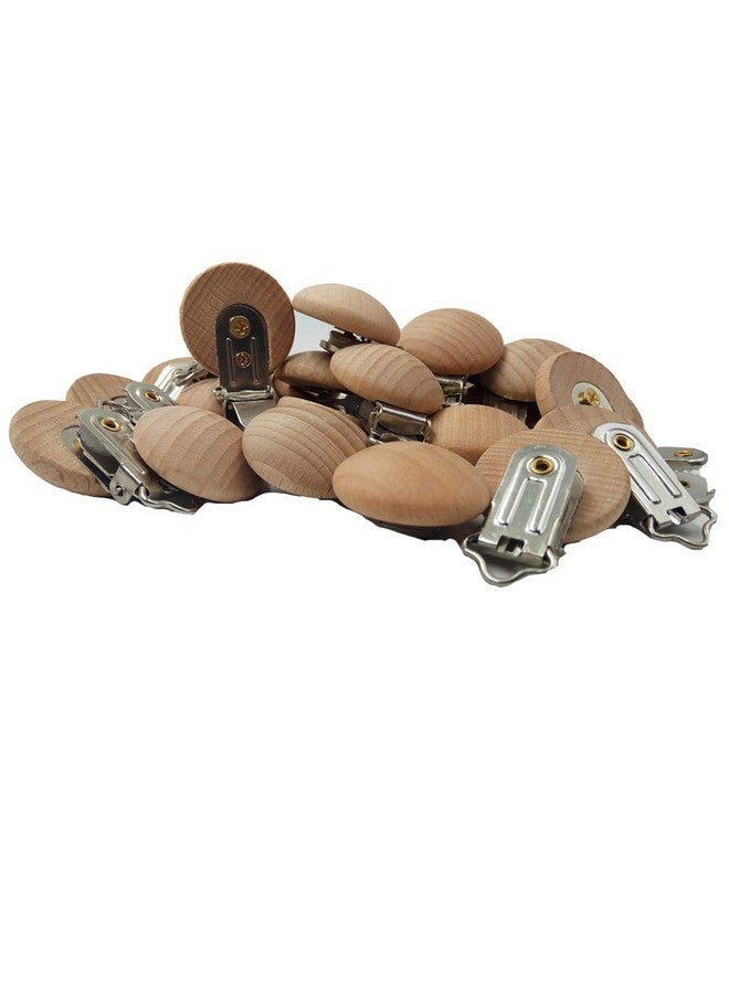 10Pcs Natural Beech Wood Pacifier Clips Teething Grasping Toy Suspender Clips Charm Antique Diy Wood Teether Toys (3.0Cm 10Pcs)