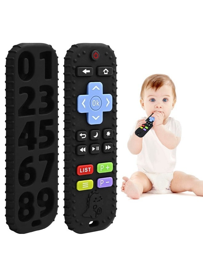 Teething Relief Teethers Toys For Babies 36 12 Months Gifts Silicone Remote Control Baby Teether Bath Toys For 3 6 9 Months Newborn Infant Boy Girl Autism Food Grade Silicone Sensory Toys Black