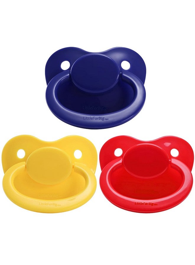 3Pacifier Pack Bigshield Adult Sized Gen1 Darkblue Red Yellow