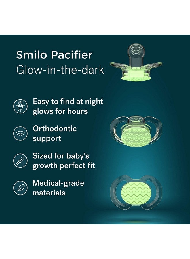 Baby Pacifier With Orthodontic Design For Healthy Dental Development Stage 3 For Babies 9+ Months Pack Of 3X 100% Silicone Pacifiers Bpa Free Glowinthedark
