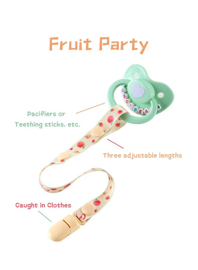 Adult Size Pacifier Clips 3 Packstrawberries Cherries And Peaches