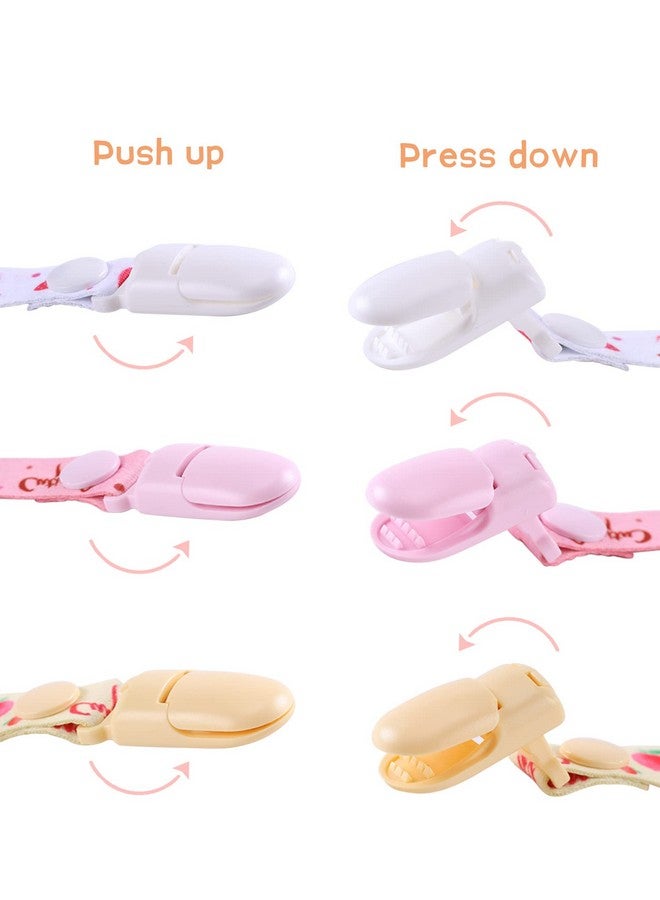 Adult Size Pacifier Clips 3 Packstrawberries Cherries And Peaches