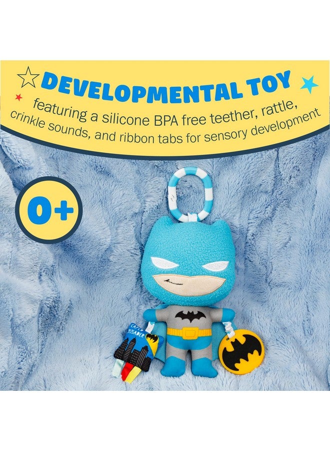 Dc Comics The Batman Multi Sensory Activity Toy With Teethers Crinkle Textures And Clip For On The Go Fun For Infant And Baby Boys And Girls Medium