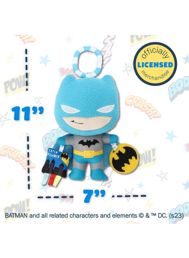 Dc Comics The Batman Multi Sensory Activity Toy With Teethers Crinkle Textures And Clip For On The Go Fun For Infant And Baby Boys And Girls Medium