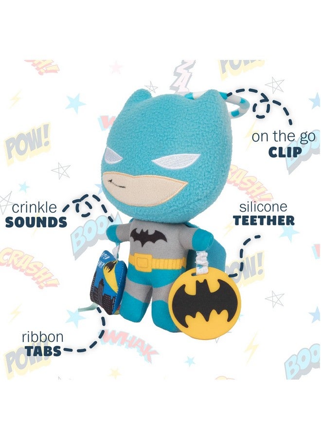 Dc Comics The Batman Multi Sensory Activity Toy With Teethers Crinkle Textures And Clip For On The Go Fun For Infant And Baby Boys And Girls Medium