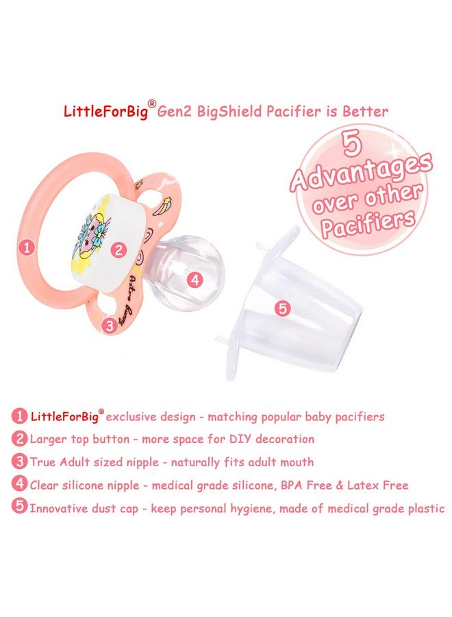 Bigshield Generationii Adult Sized Pacifiers Printed 3 Paci Pack Astro Babies Pattern