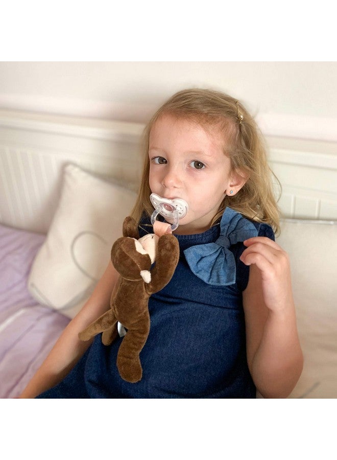 Detachable Pacifier Holder Plush Animal & Infant Pacifier Soothie Monkey