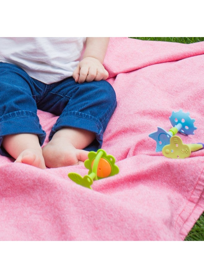 Original Teethin' Smart Ez Grip Flower Teether Rattle And Sensory Toy For Babies And Toddlers. Bpa Free Teether