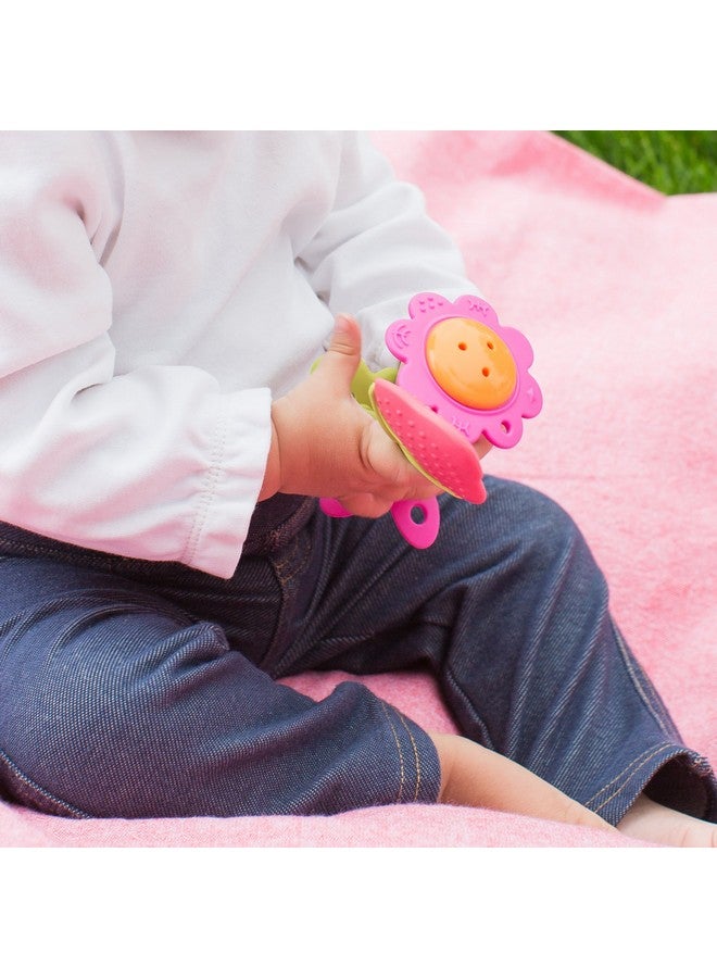 Original Teethin' Smart Ez Grip Flower Teether Rattle And Sensory Toy For Babies And Toddlers. Bpa Free Teether