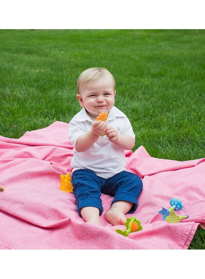 Original Teethin' Smart Ez Grip Flower Teether Rattle And Sensory Toy For Babies And Toddlers. Bpa Free Teether