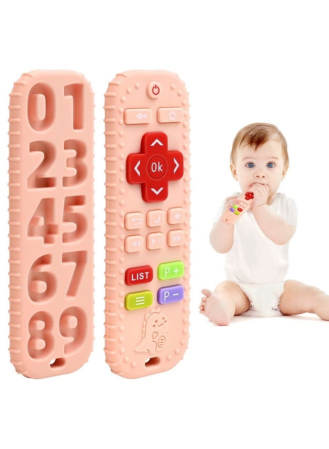 Teething Relief Teethers Toys For Babies 36 12 Months Gifts Silicone Remote Control Baby Teether Toys For 3 6 9 Months Newborn Infant Boy Girl Autism Food Grade Silicone Sensory Toys Pink