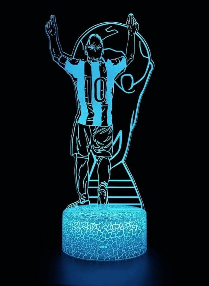 Football 2022 Qatar 3D Acrylic LED 16 Colour Night Light With Remote Table Lamp Gift Football Team