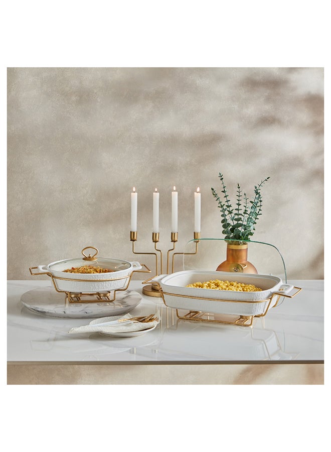 Celtic Rectangular Casserole with Candle Stand 30x49.1x12.3 cm