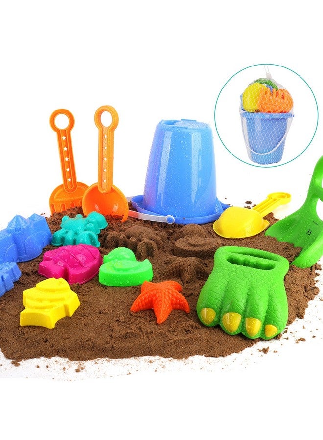 13 Pcs Beach Sand Toys Bucket Set Dinosaur Hand Digger Scoop Claw Play Kit With Shovel Tools Sand Rake Animal And Castle Mold For Kids Sandbox Toys