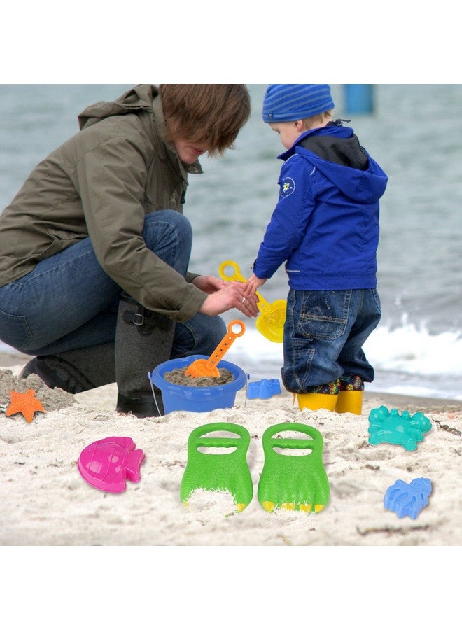 13 Pcs Beach Sand Toys Bucket Set Dinosaur Hand Digger Scoop Claw Play Kit With Shovel Tools Sand Rake Animal And Castle Mold For Kids Sandbox Toys