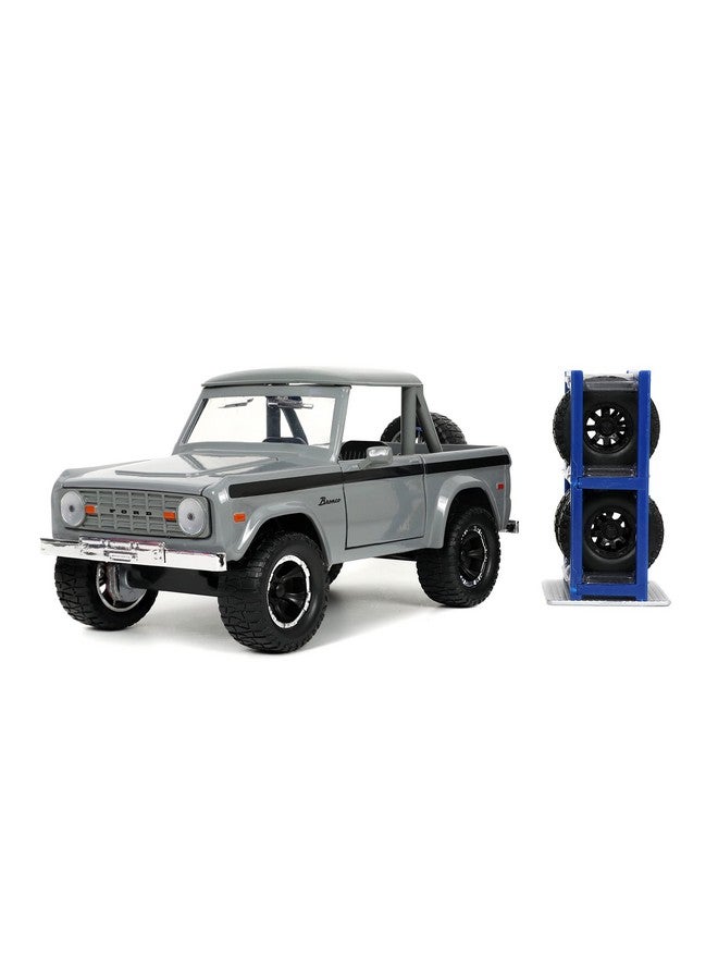 Just Trucks 124 1973 Ford Bronco Diecast Car Grey Toys For Kids And Adults