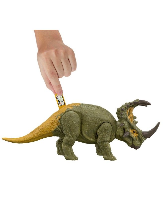Jurassic World Dominion Roar Strikers Sinoceratops Dinosaur Toy With Head Ram Attack & Sound Plus Downloadable App & Ar