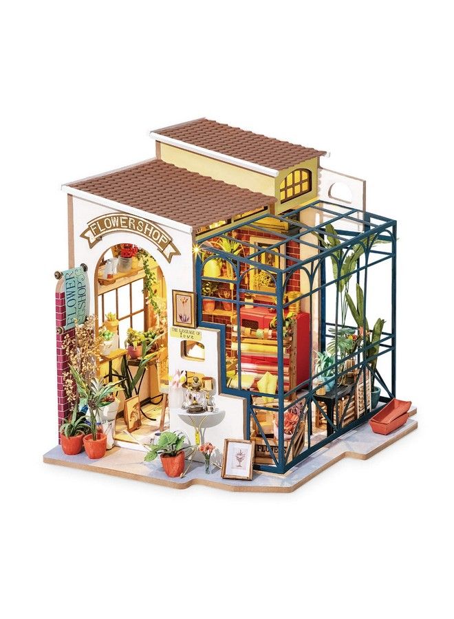 Miniature Diy Miniature Dollhouse With Furniture Set With LedTiny Building House KitWooden Greenhouse KitsBest Gift For KidsEmilyS Flower Shop