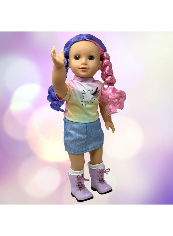 18 Inch Dolls With Soft Hair And Accessories Soft Body 18 Inch Doll With Sleeping Eyes Poseable Vinyl Arms & Legs Dress Outfit Cute 18