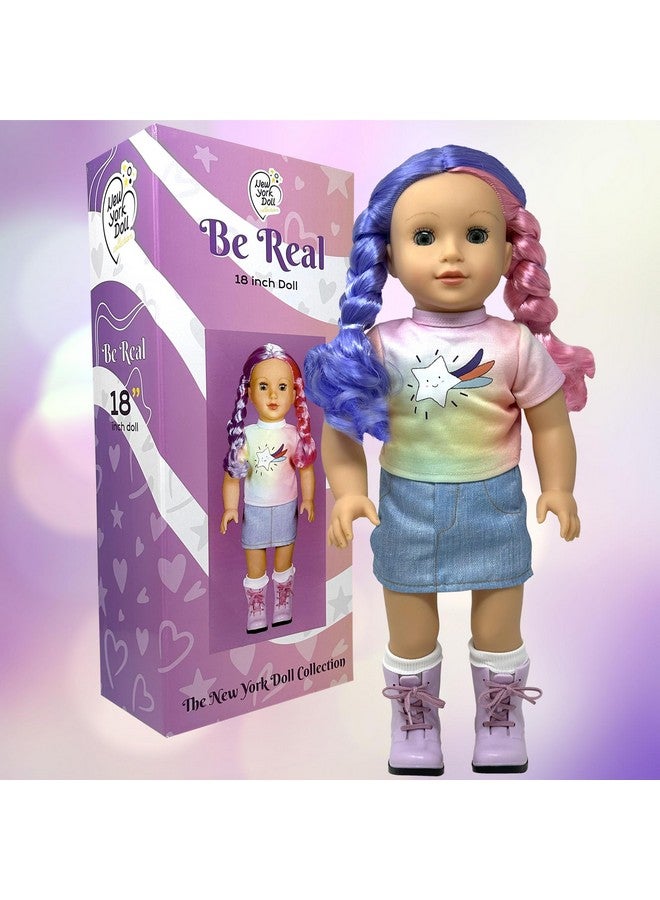 18 Inch Dolls With Soft Hair And Accessories Soft Body 18 Inch Doll With Sleeping Eyes Poseable Vinyl Arms & Legs Dress Outfit Cute 18