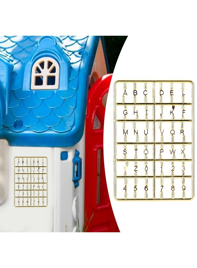 Doll House Letters Numbers 1 12 Miniature Front Door Furniture Numbers Door Accessory(Gold)