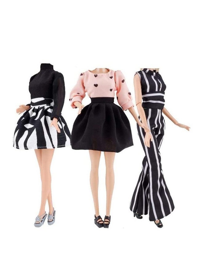 Handmade Doll Clothes Short Skirt Jumpsuits Office Style Wears Dress For 11.5 Inches Girl Dolls (3 Sets)