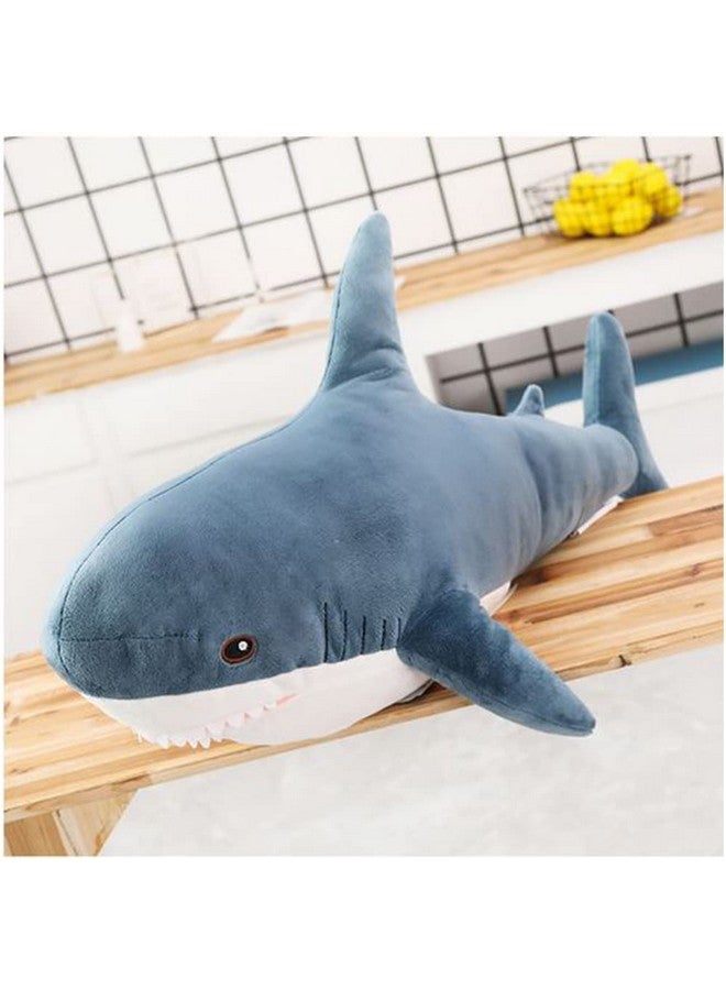 30 Inch Giant Shark Stuffed Animal Pillow Soft Shark Toys Big Shark Plush Pillows For Kidscomfortable Sleeping Pillow Back Cushion Doll Gift For Kids(Blue)