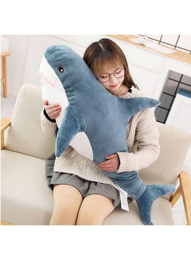 30 Inch Giant Shark Stuffed Animal Pillow Soft Shark Toys Big Shark Plush Pillows For Kidscomfortable Sleeping Pillow Back Cushion Doll Gift For Kids(Blue)