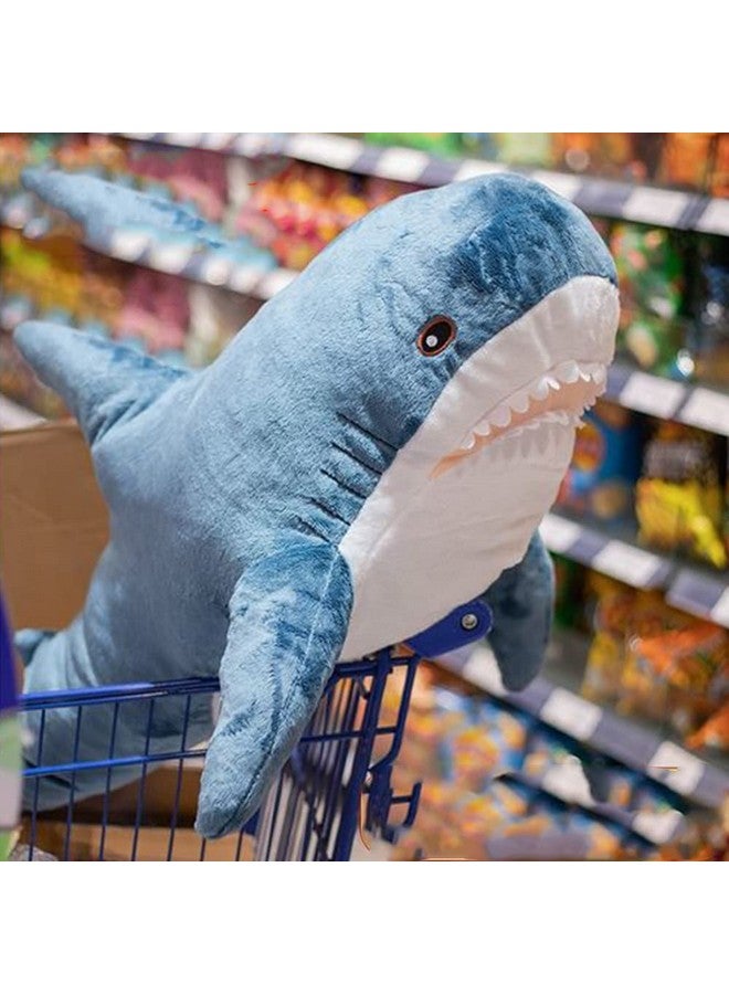 30 Inch Giant Shark Stuffed Animal Pillow Soft Shark Toys Big Shark Plush Pillows For Kidscomfortable Sleeping Pillow Back Cushion Doll Gift For Kids(Blue)