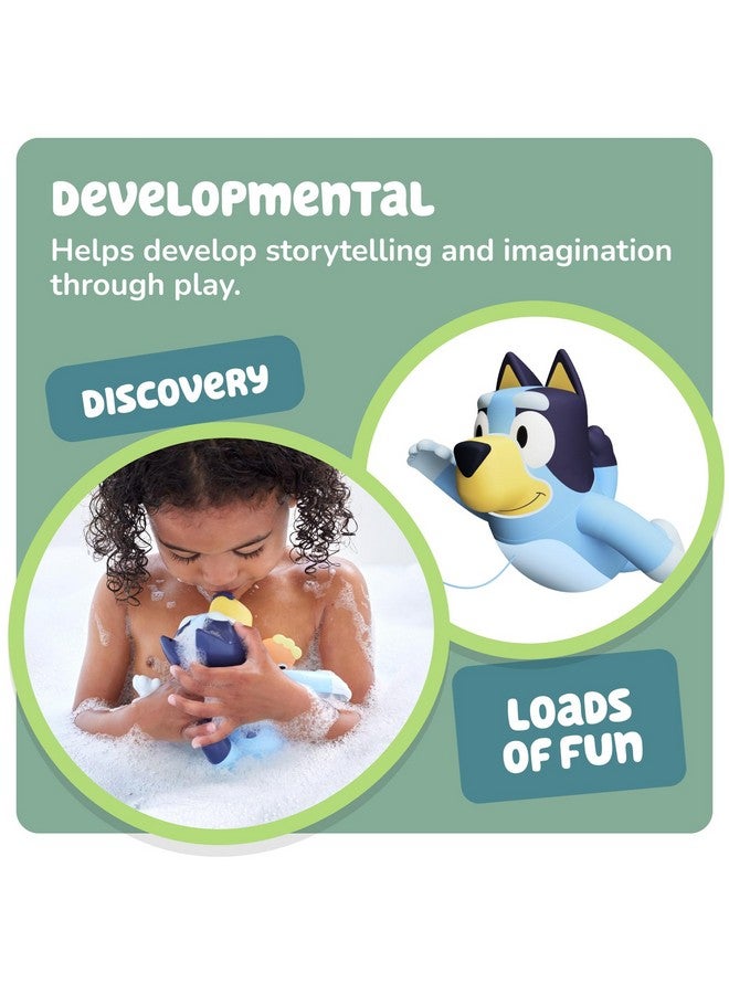 Omies Swimming Bluey Bath Toy With Seahorse Bluey Toys For Toddlers Toddler Bath Toys For Tub Or Pool That Swims On Back Or Front Ages 18 Months And Up