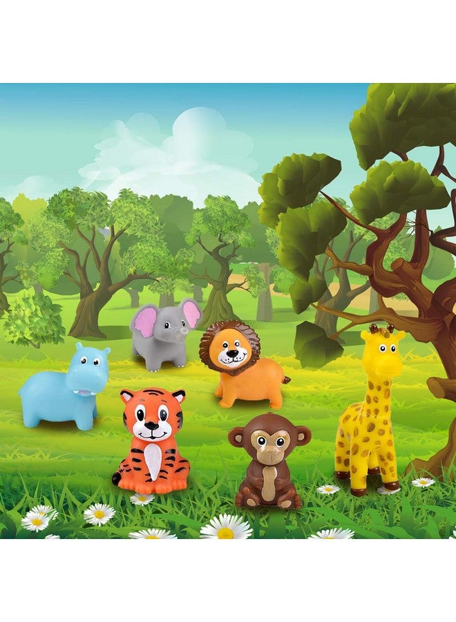 Vinyl Zoo Animals Pack Of 12 Assorted Squeezable Toys Safari Birthday Party Favors For Kids Fun Bath Tub And Pool Toys For Children Educational Learning Aids For Boys And Girls